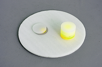 sculpture with fluorescent colour